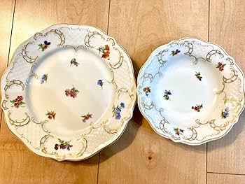 【5枚】リンドナー　ベルサイユ　フラワー　花　金彩 中皿　直径19.5cm 5枚】リンドナー ベルサイユ フラワー 花 金彩 中皿 直径19.5cm